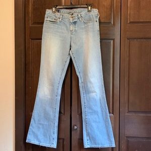 Vintage Y2K Abercrombie and Fitch jeans, light wash size 4R. Made in USA.